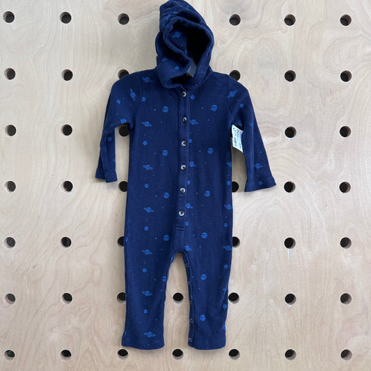 Blue Planets Hooded Romper