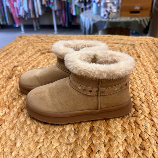 Tan Floral Lined Boots