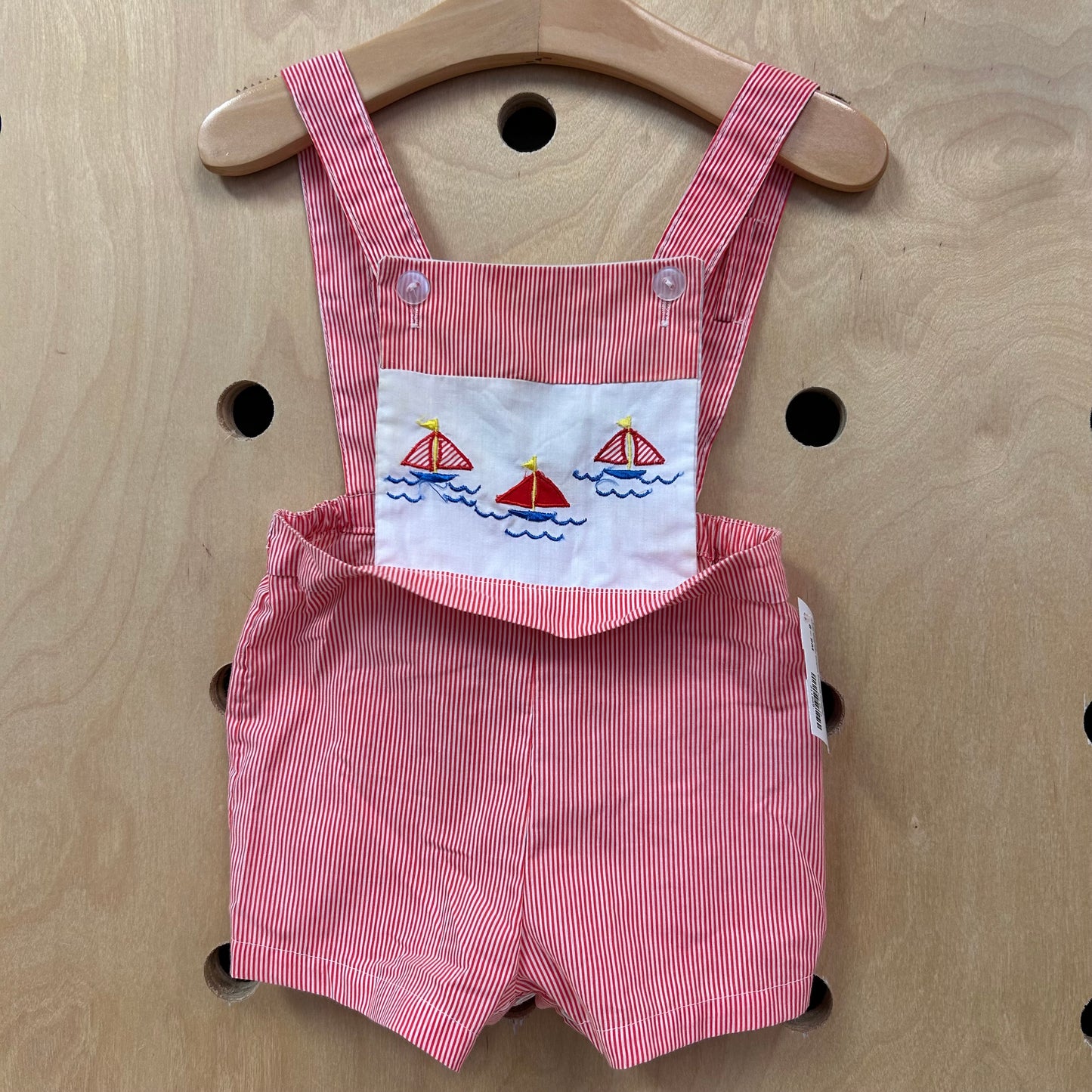 Color Kids Red Striped Sailboat Romper