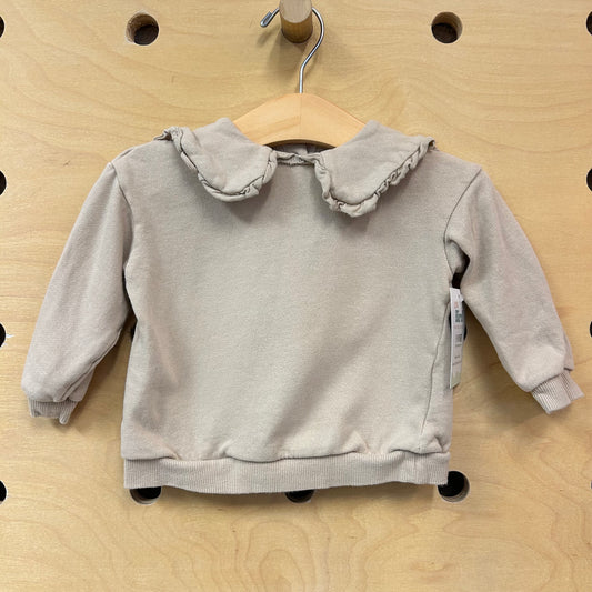 Beige Ruffle Collar LS