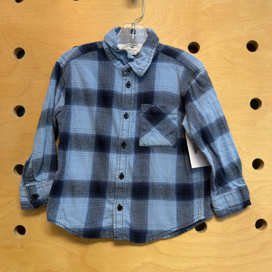 Blue Plaid Button Up