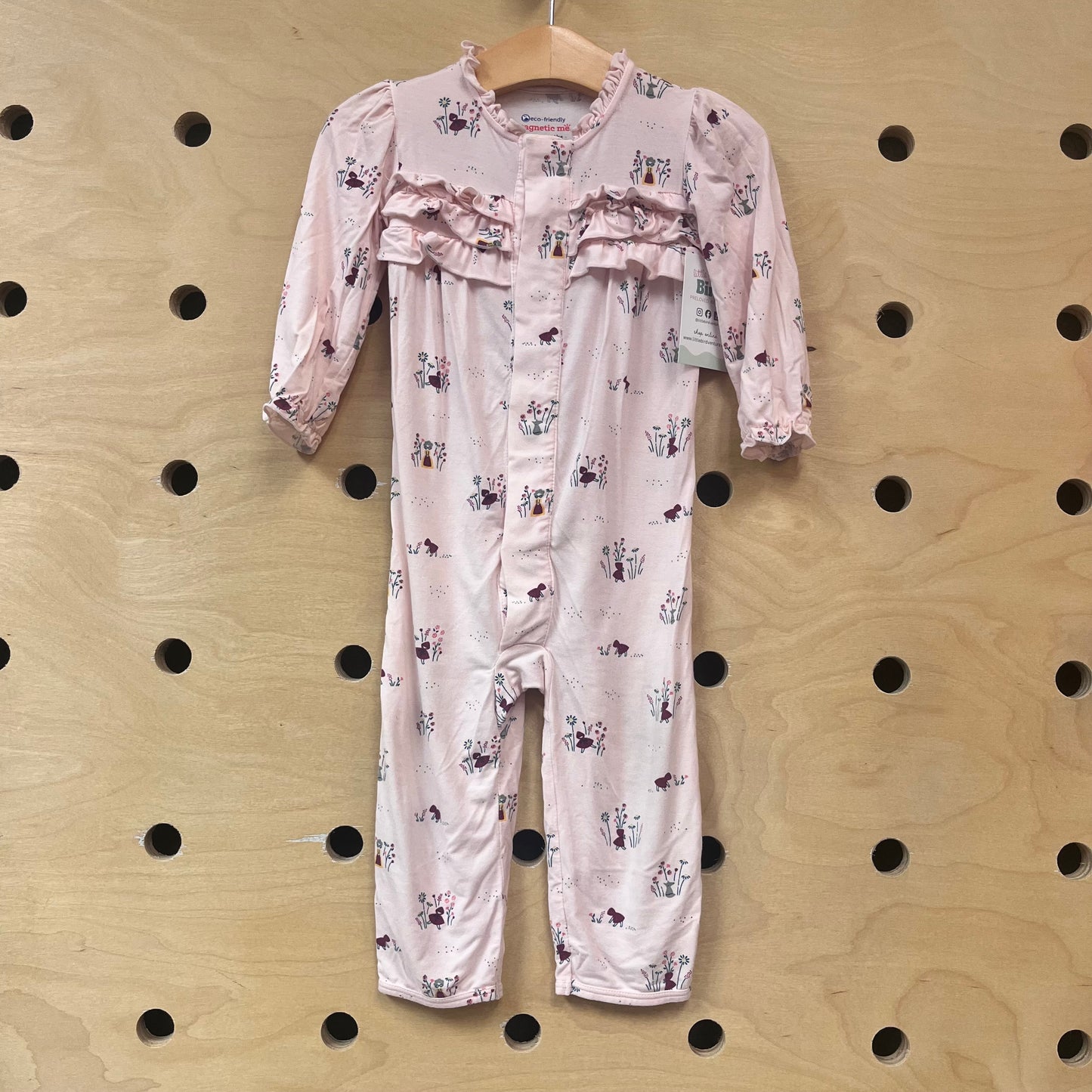 Pink Garden Modal Magnetic Romper