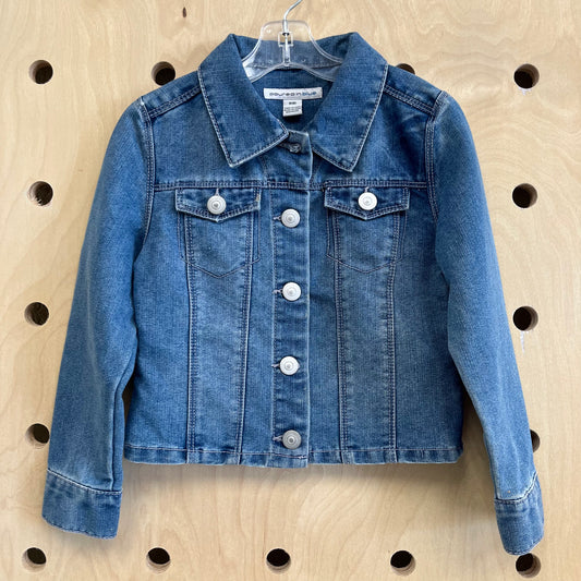Denim Pink Sequins Back Jacket