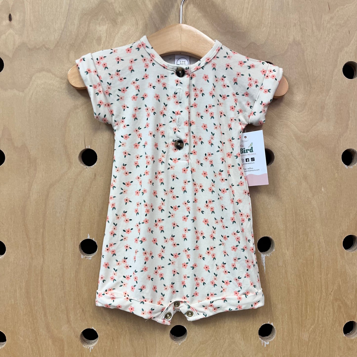Cream & Pink Floral Romper