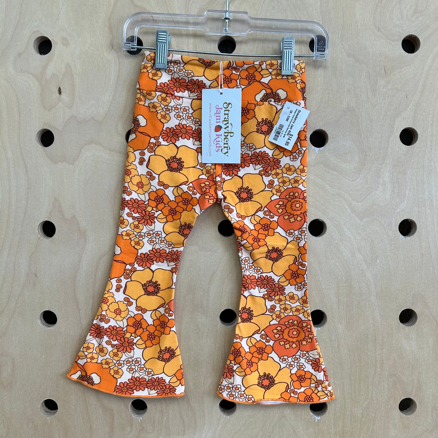 Orange Floral Groovy Bell Bottoms NEW!