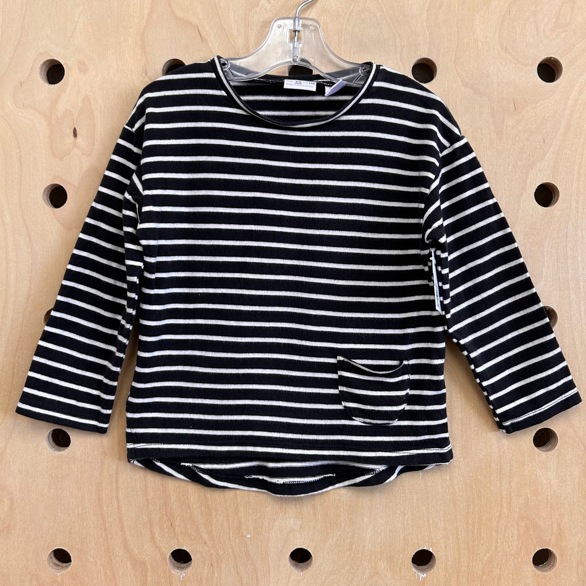 Black & White Striped LS Top