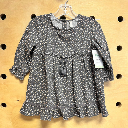 Grey/Brown Floral Dress