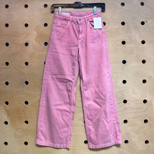 Pink Wide Leg Denim
