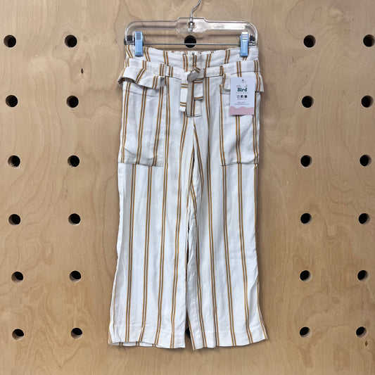 Yellow & White Striped Linen Pants