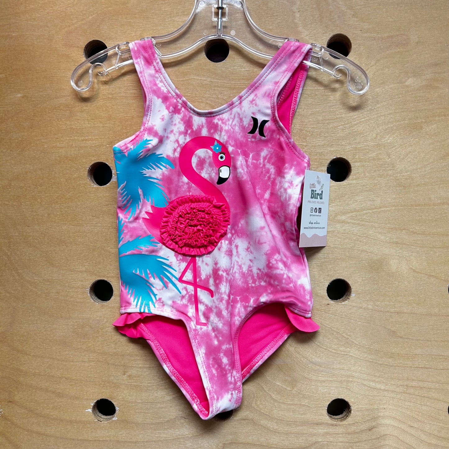 Tie Dye Ruffle Flamingo Swimsuit