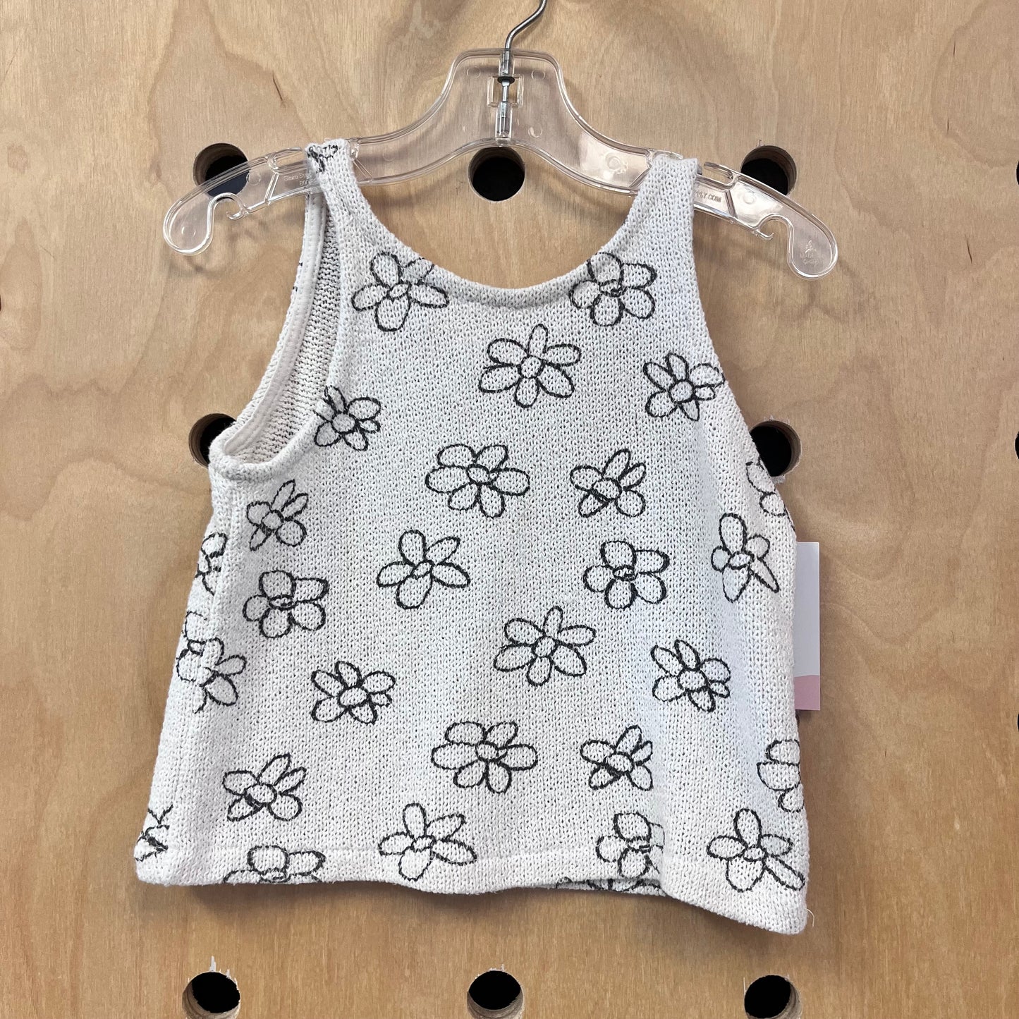 Cream & Grey Floral Knit Tank