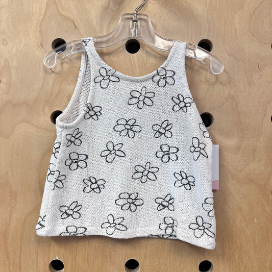 Cream & Grey Floral Knit Tank
