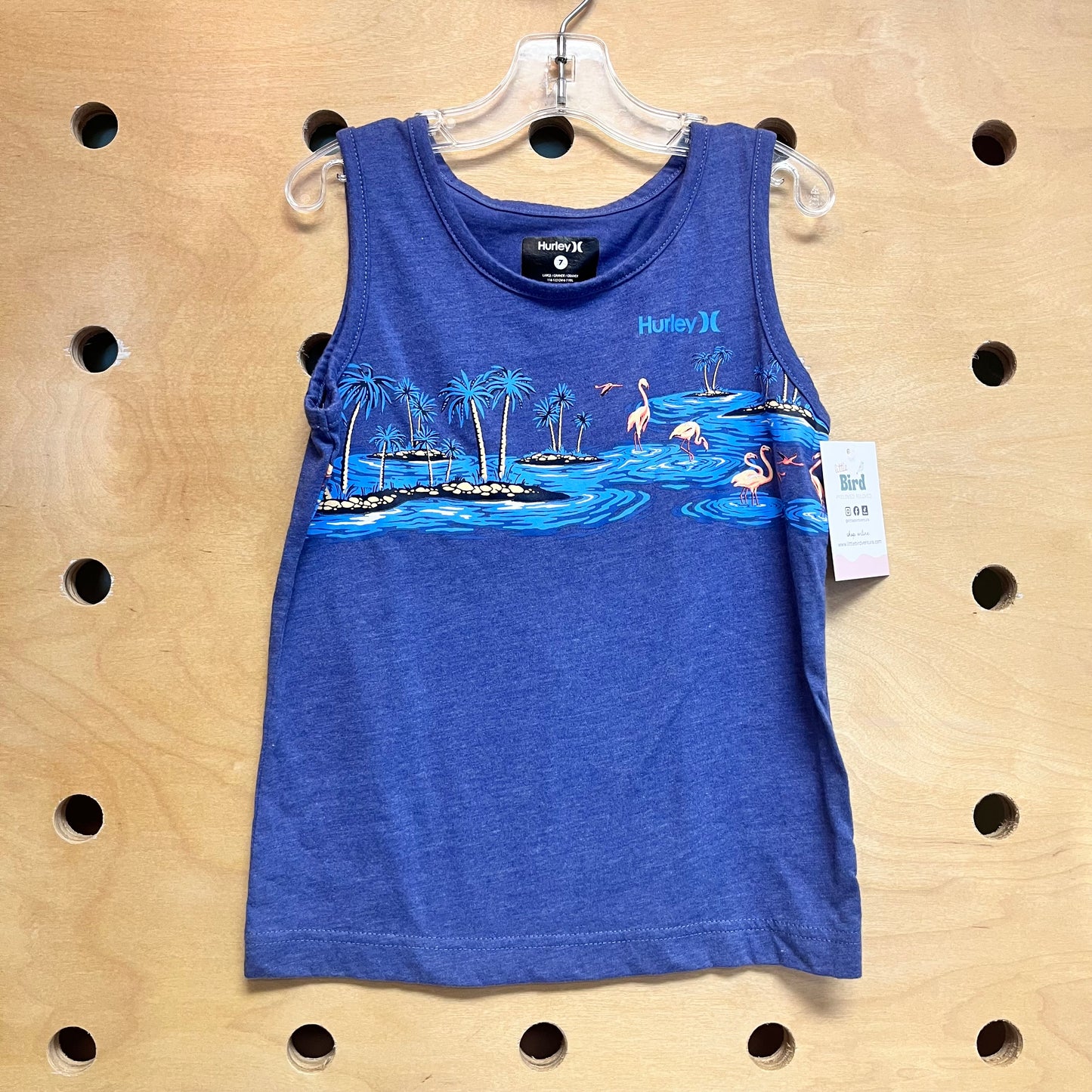 Blue Palm Trees/Flamingo Tank