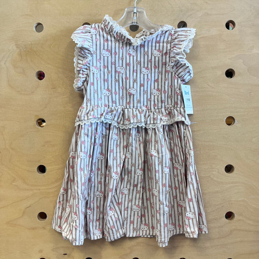 Beige Striped Hello Kitty Dress