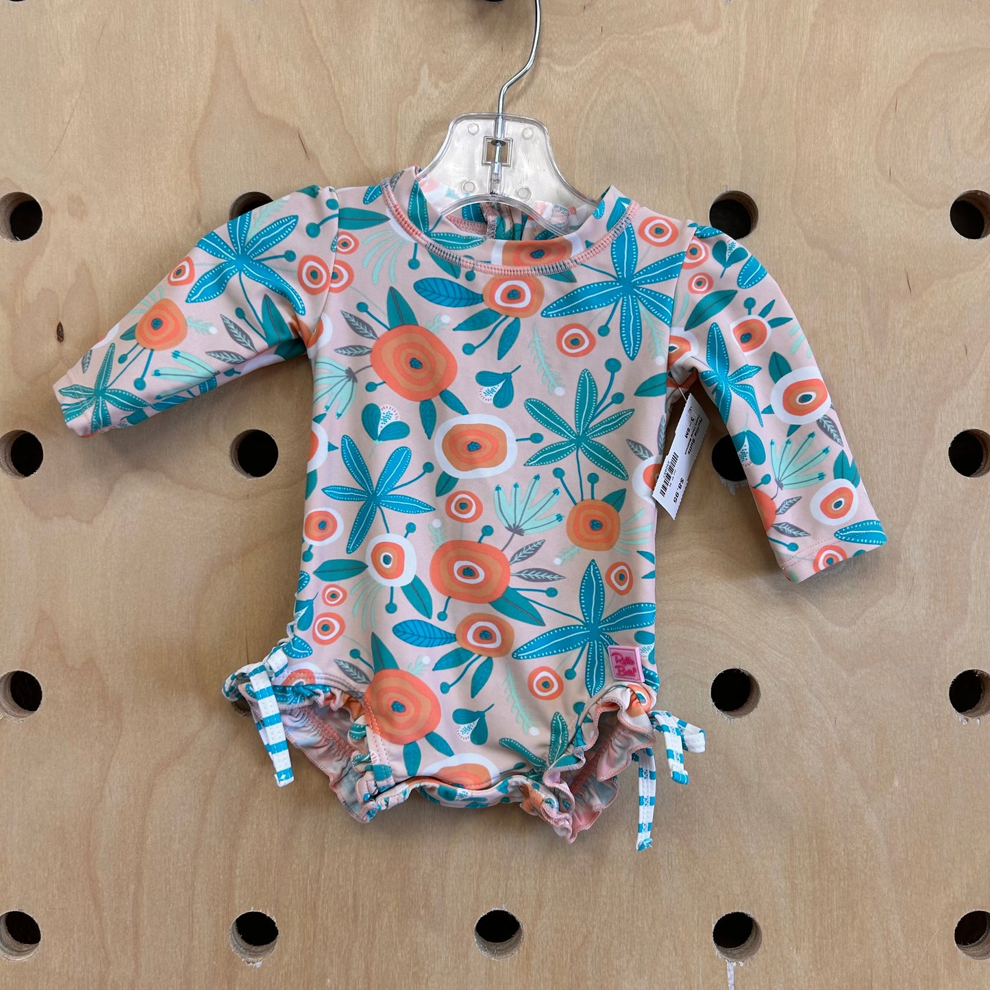 Peach Floral Swimsuit