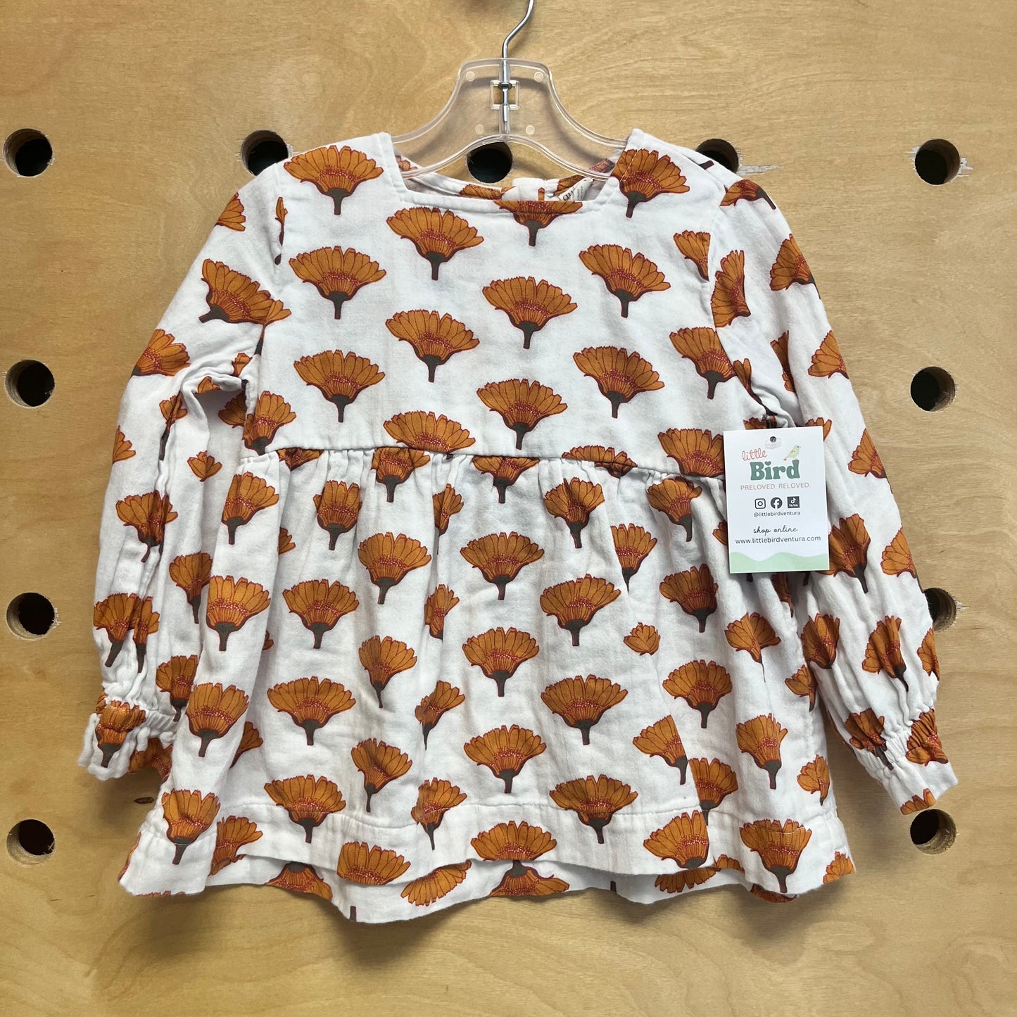 Orange Floral Baby Doll Organic Top