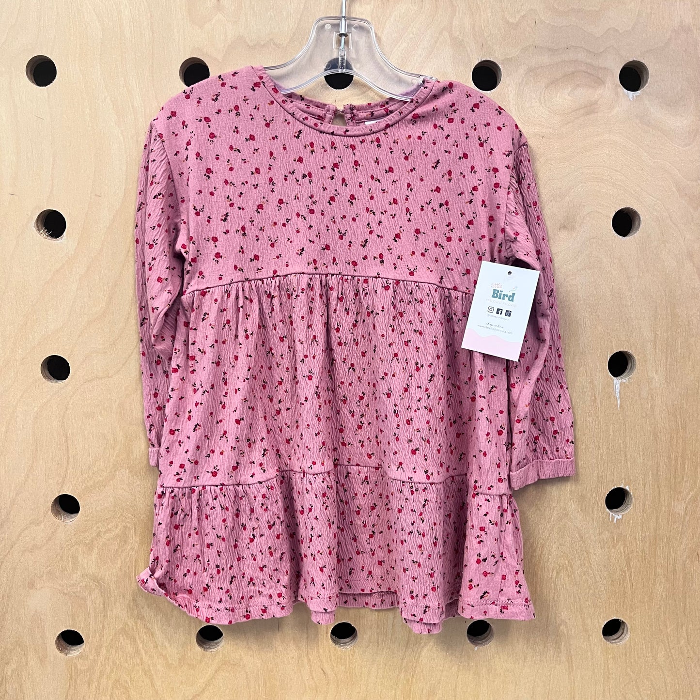 Pink Floral Crinkle Dress NEW!