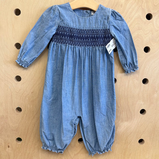 Denim Smocked Romper