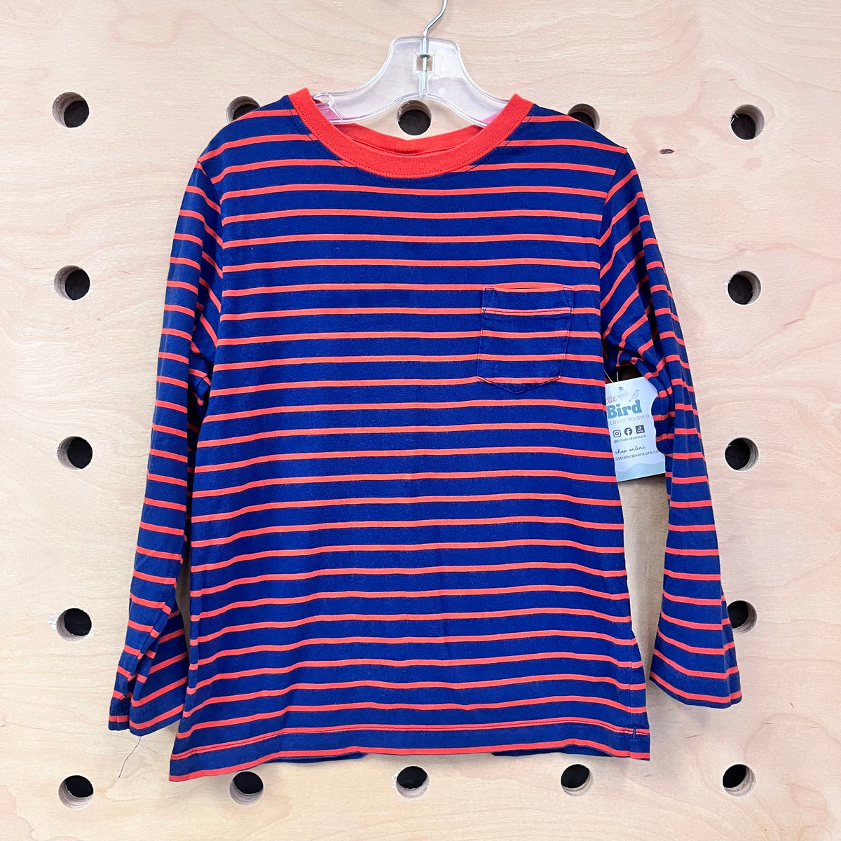 Navy & Orange Striped Tee