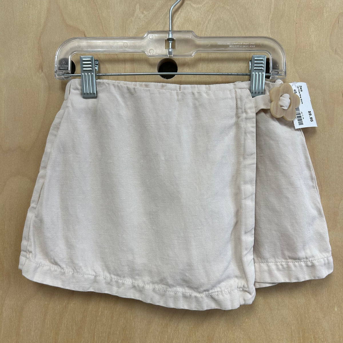 Tan Floral Wrap Shorts