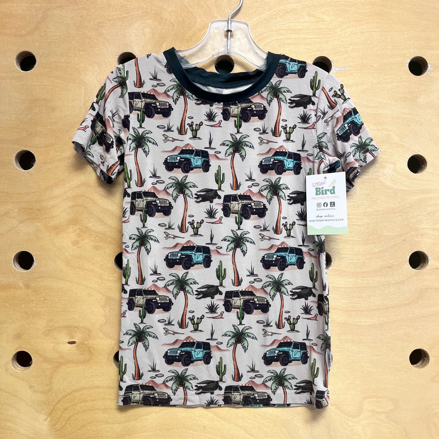 Greige Bamboo Jeeps/Palms Tee