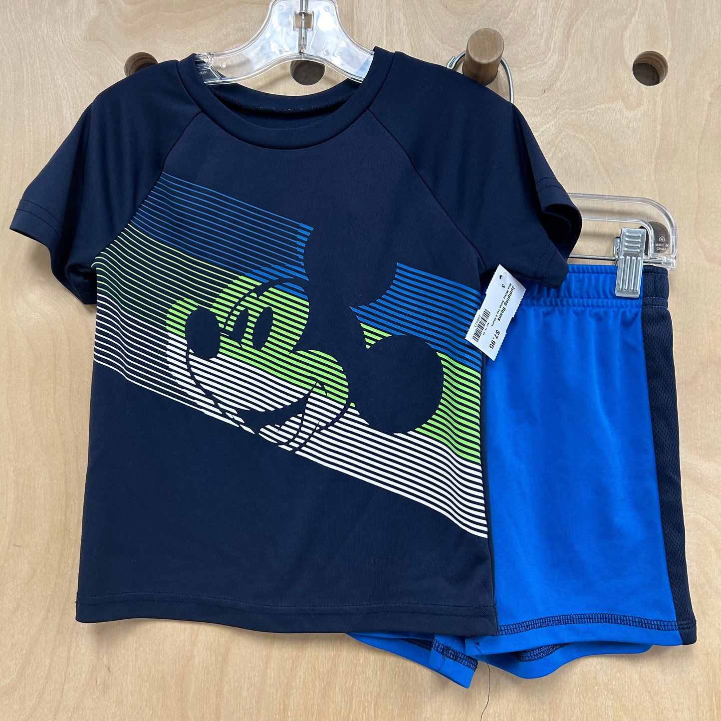 Blue Mickey Active Tee & Shorts