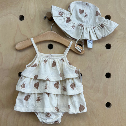 Cream Figs Romper + Hat