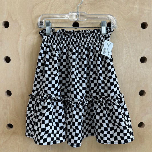 Black & White Wavy Checkered Skirt