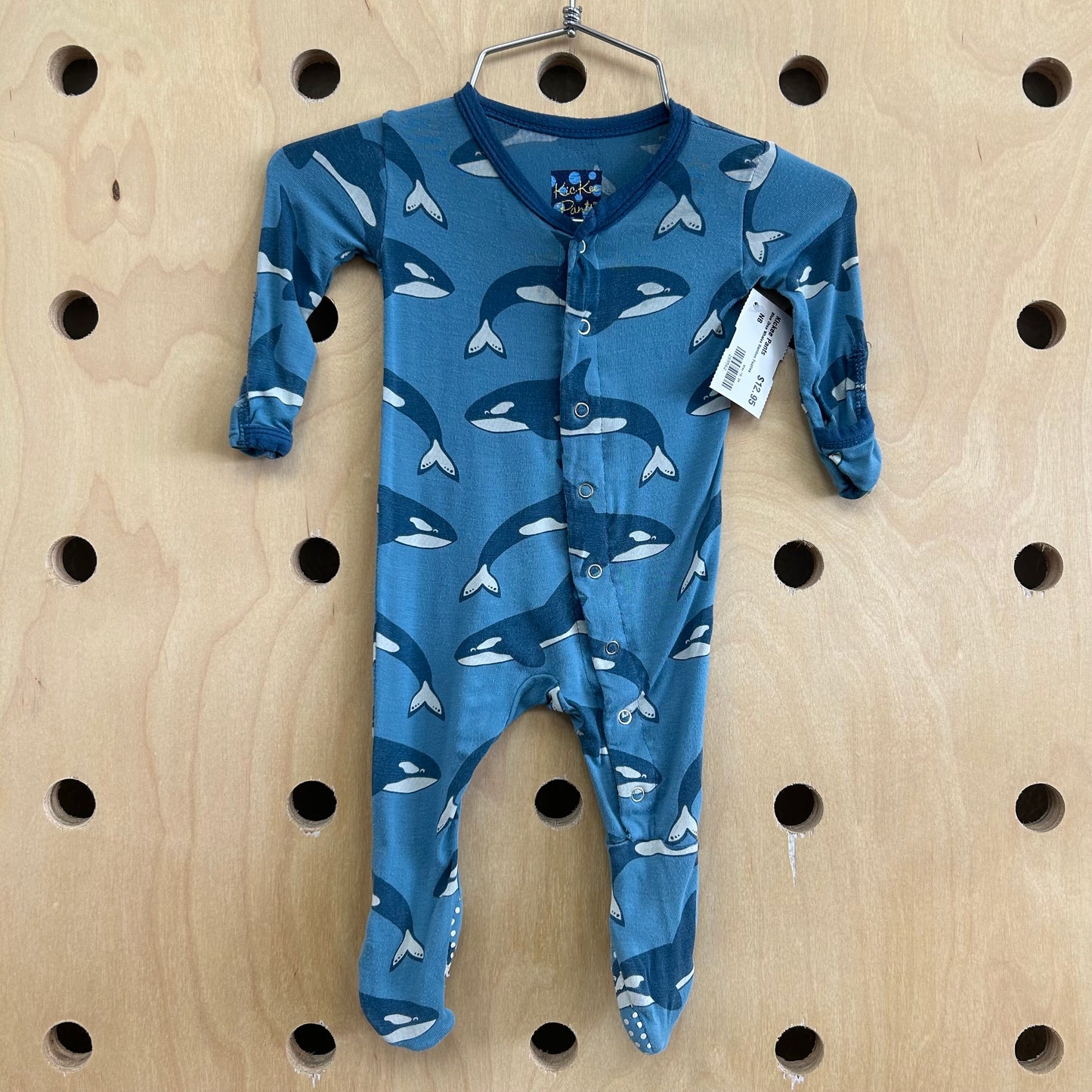 Blue Orca Whales Bamboo Footies