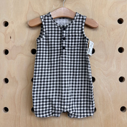 B + W Plaid Romper