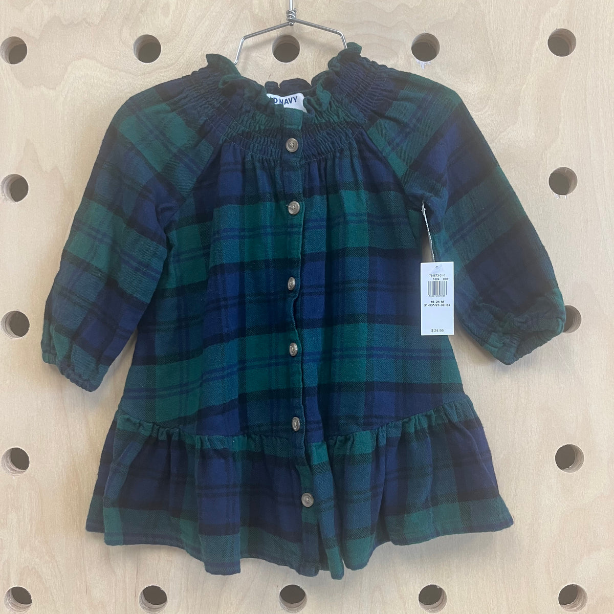 Green & Blue Plaid Dress NEW!