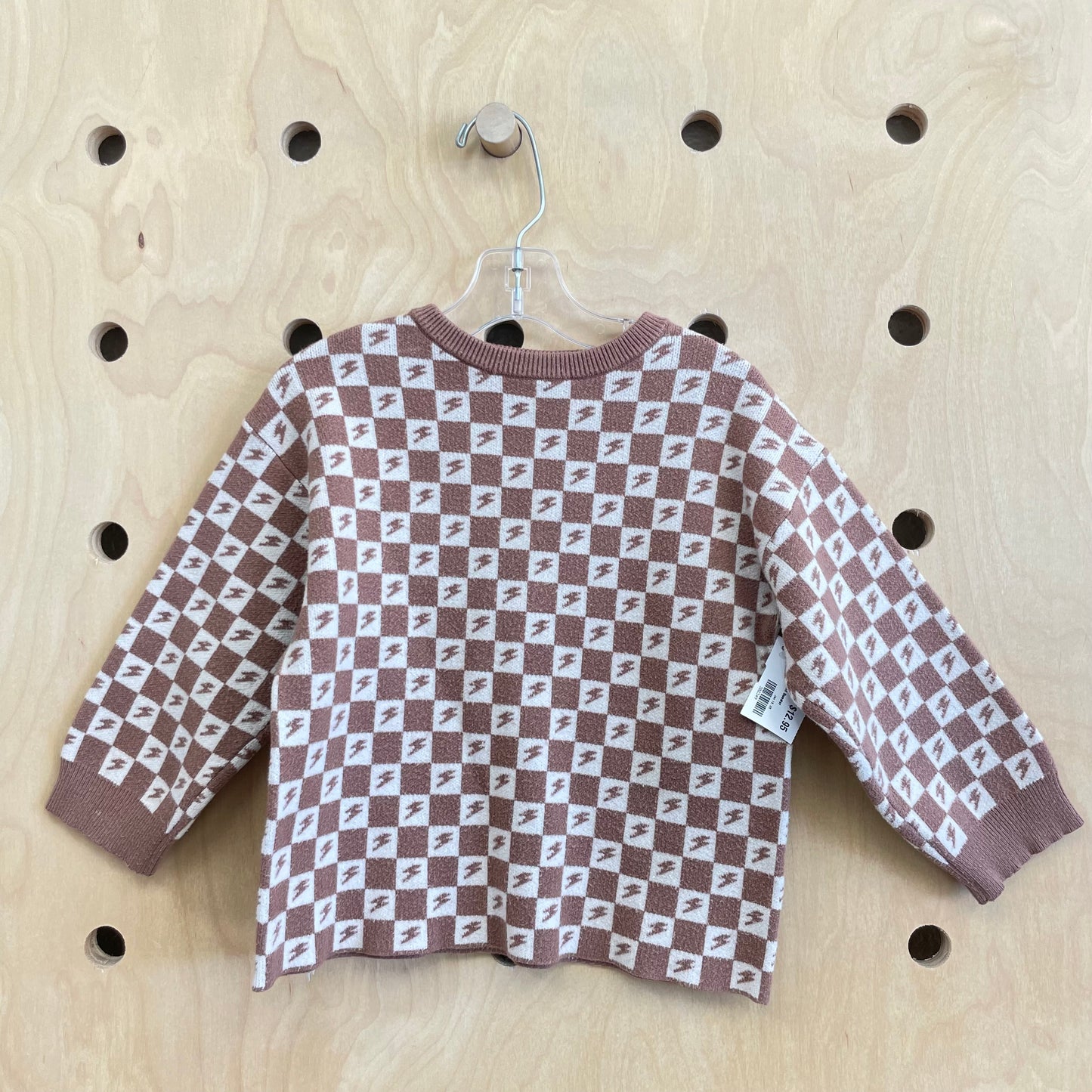 Brown + Tan Lighning Bolt Sweater