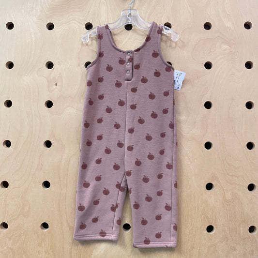 Mauve Apples Fleece Romper