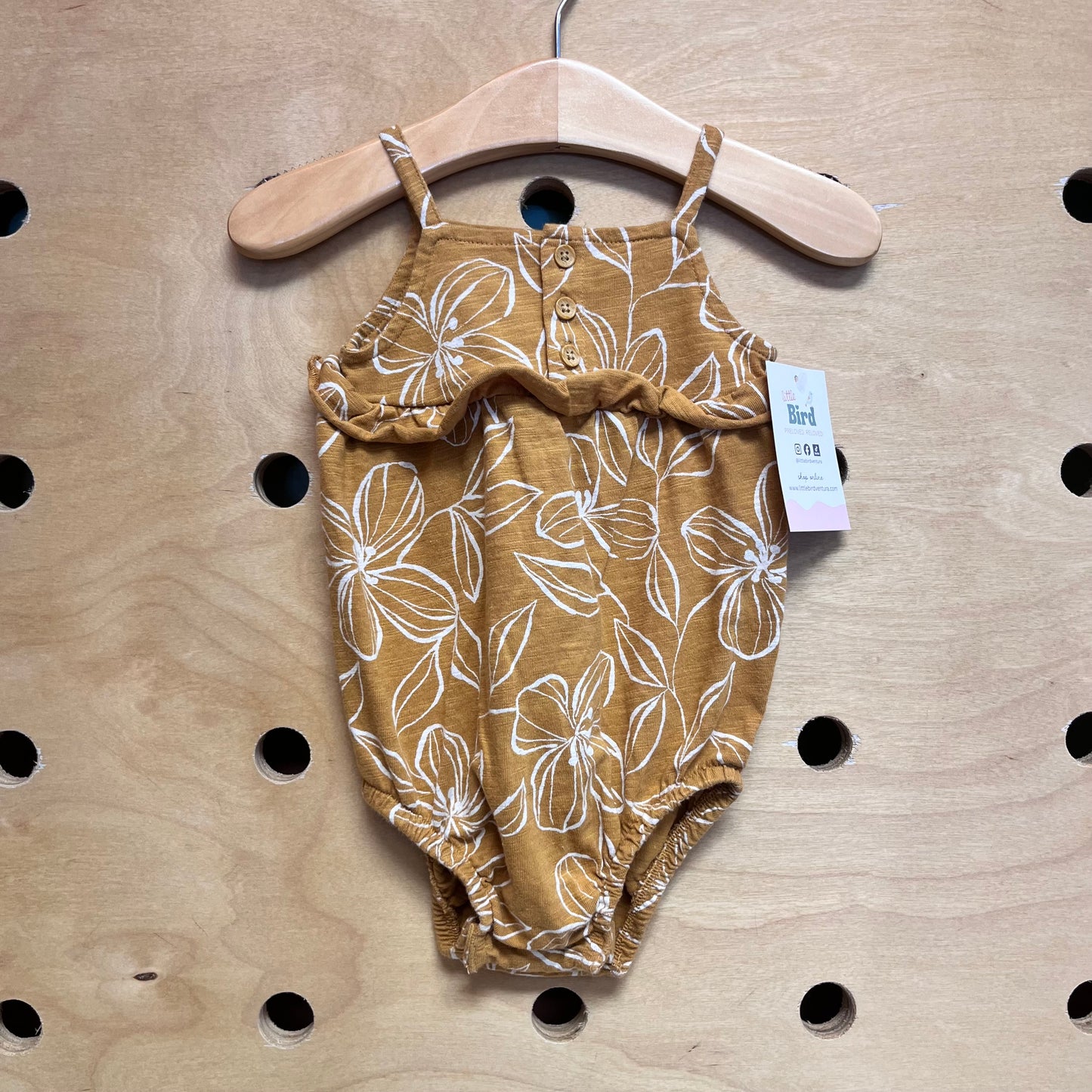 Organic Mustard Floral Romper