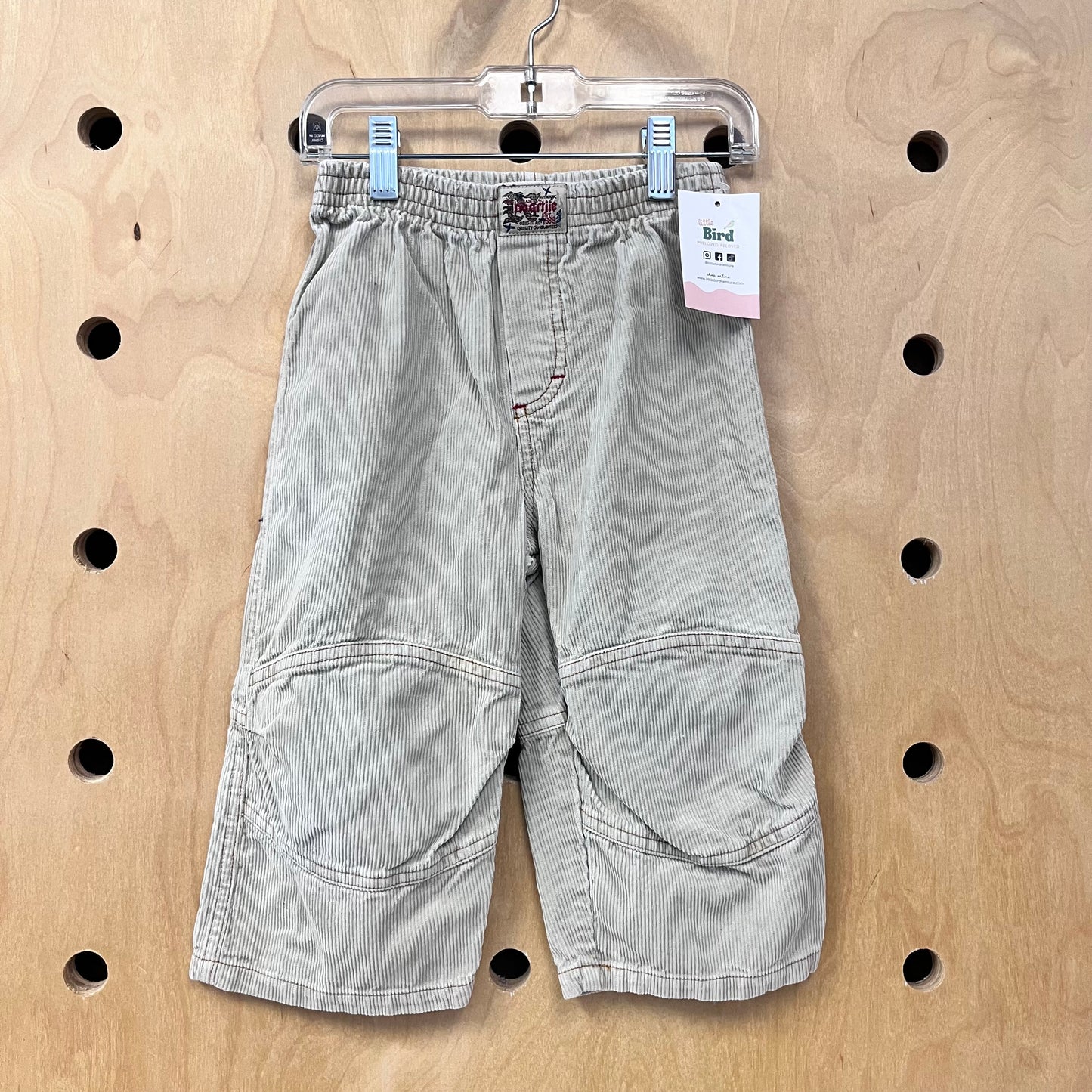 Tan Ribbed Straight Leg Pants