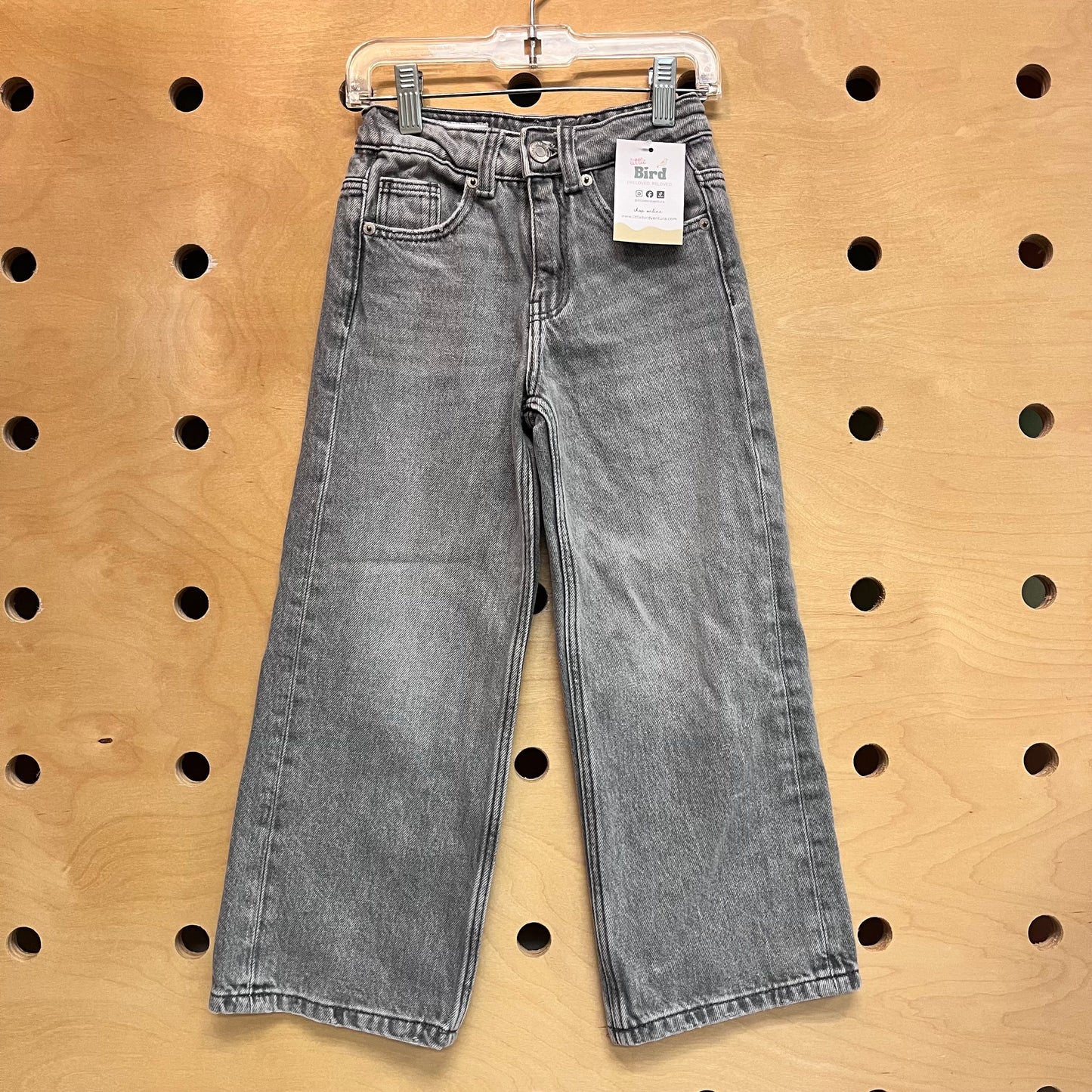 Grey Wide Leg Denim