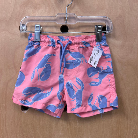 Pink + Blue Lobsters Swim Shorts