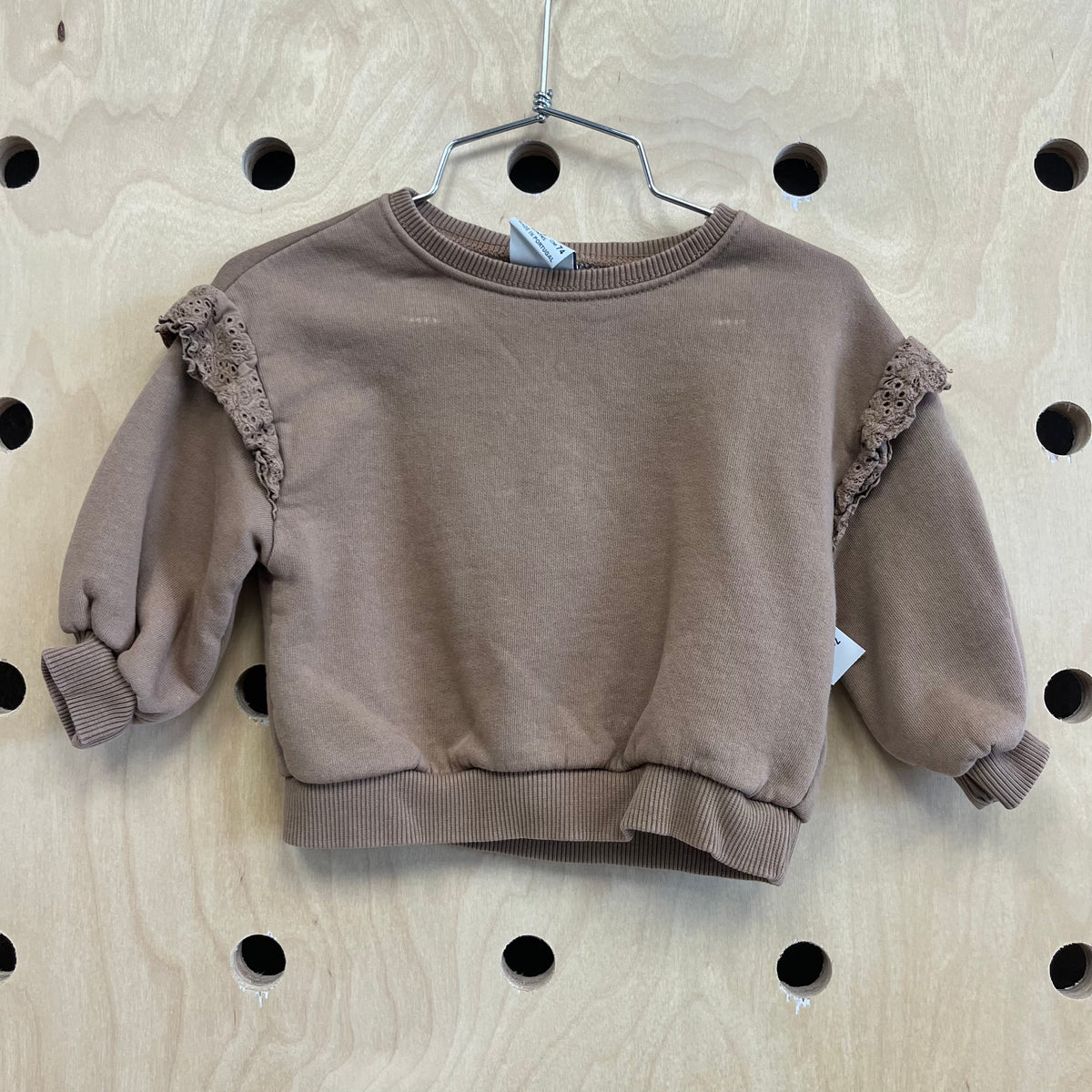 Dusty Brown Eyelet Sweatshirt