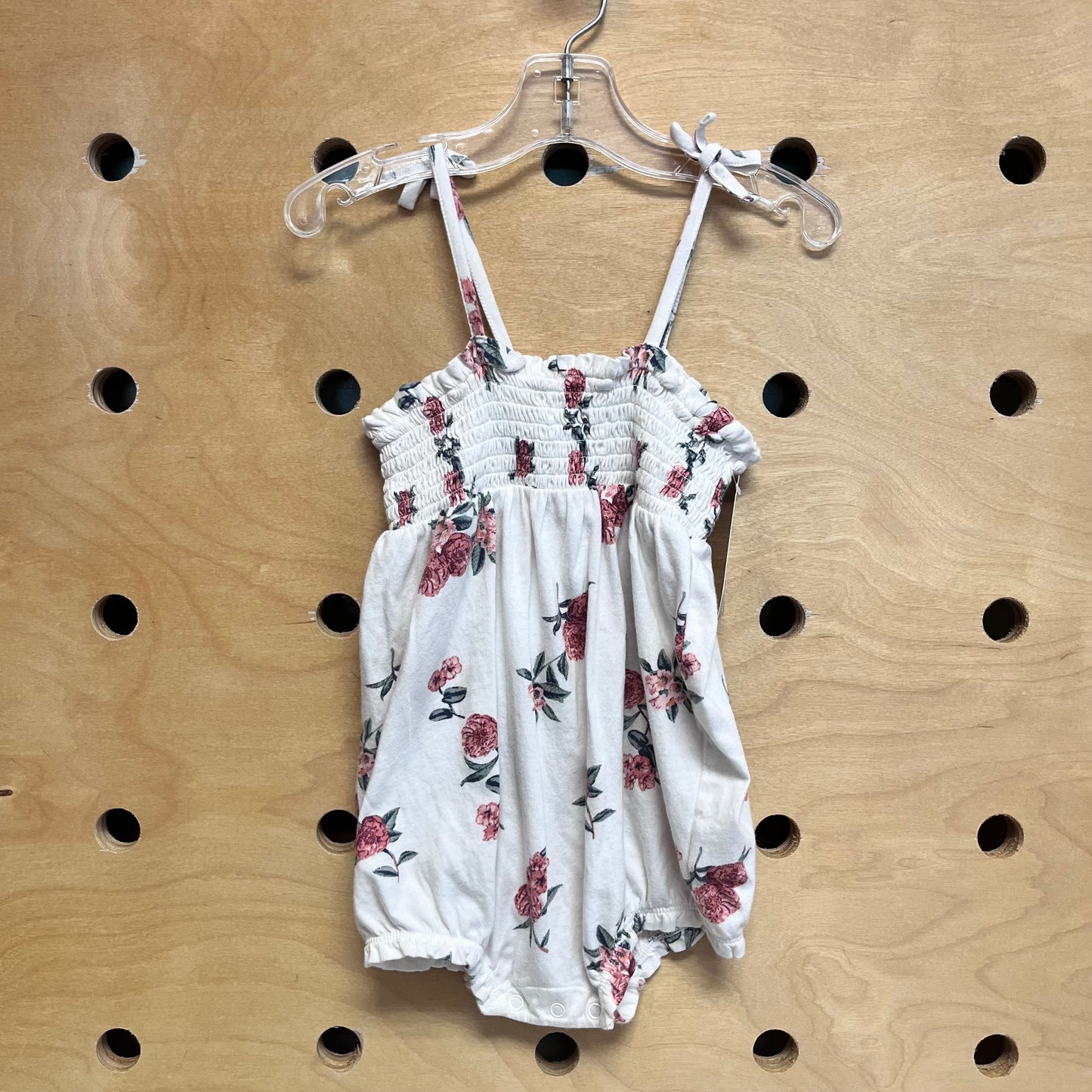 White/Red Floral Bubble Romper