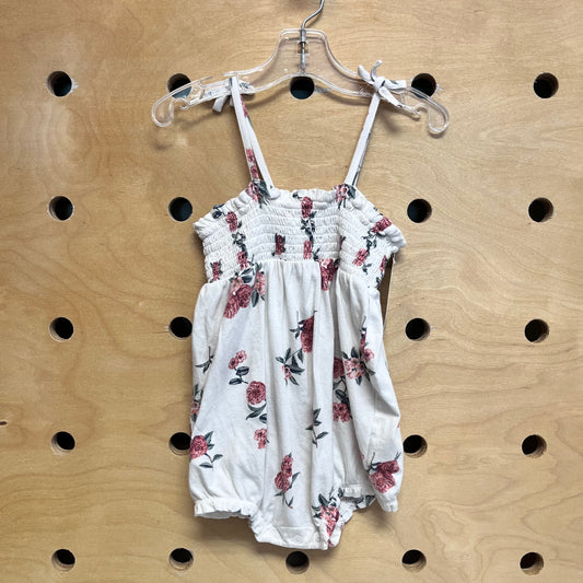 White/Red Floral Bubble Romper