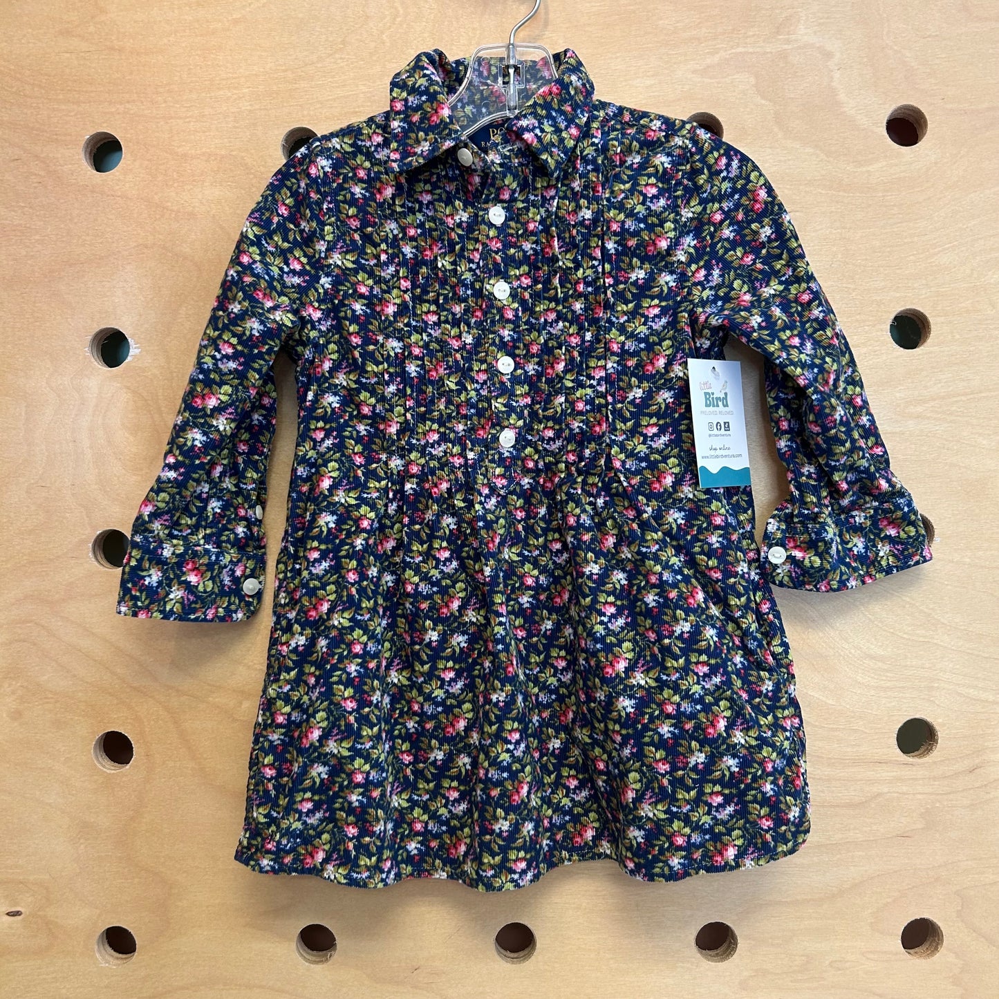 Blue Floral Cord Dress