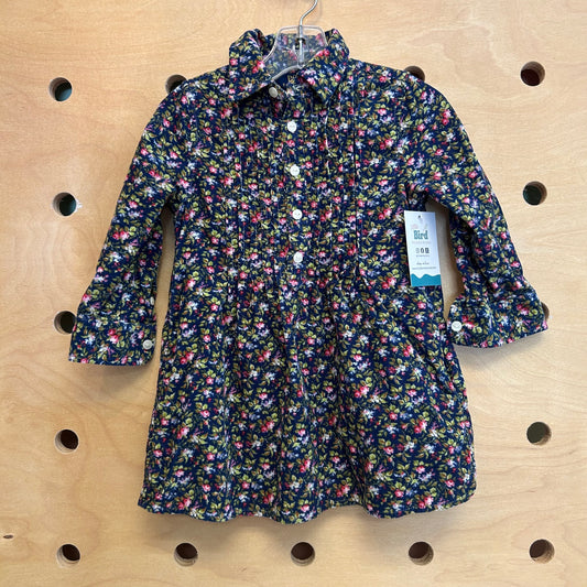 Blue Floral Cord Dress