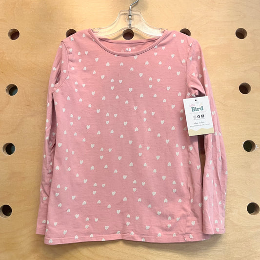 Pink Organic Hearts LS Tee