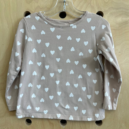 Tan Hearts LS Tee