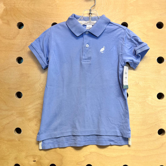 Blue Embroidered Bird Henley