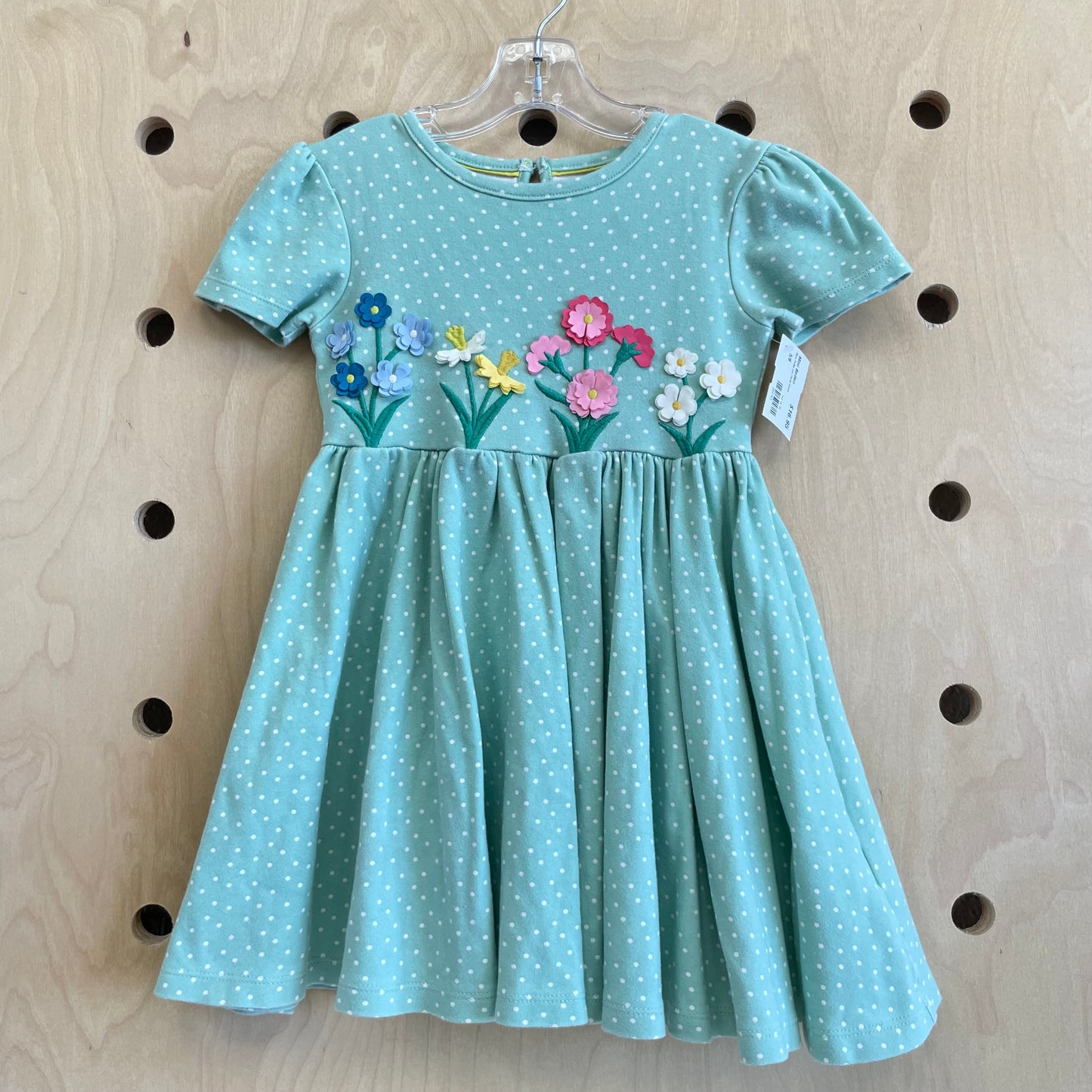 Blue Polka Dot Floral Dress