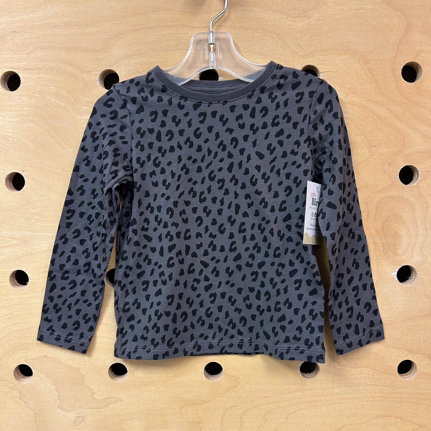 Grey Animal Print Long Sleeve