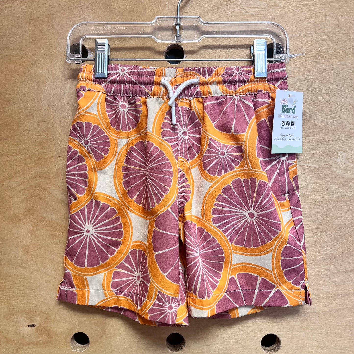 Plum/Orange Citrus Swim Trunks