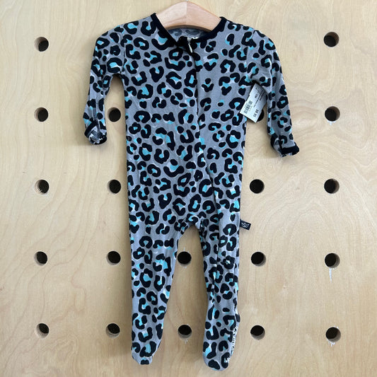 Grey Animal Print Bamboo Zippy