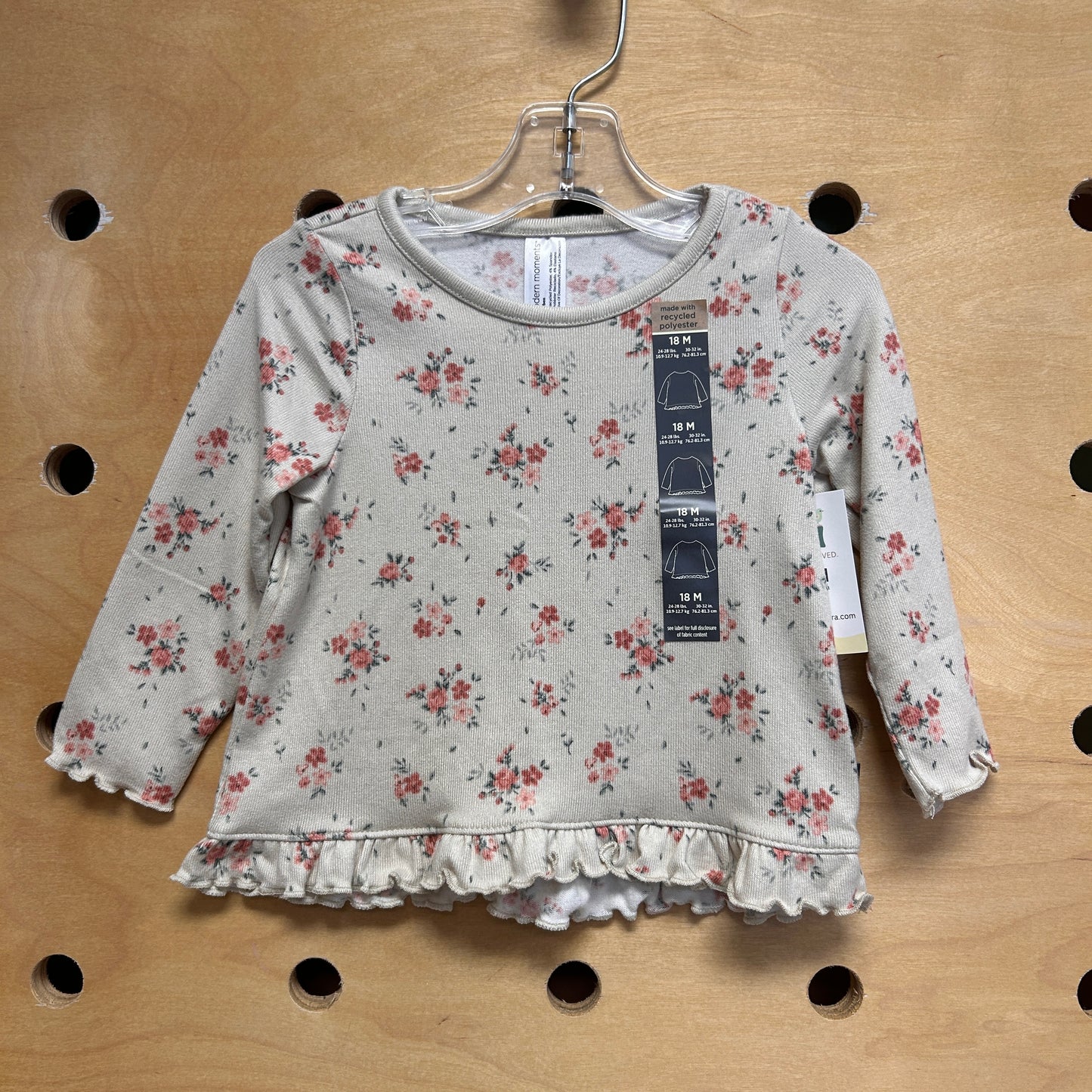 Cream/Pink Floral LS NEW!